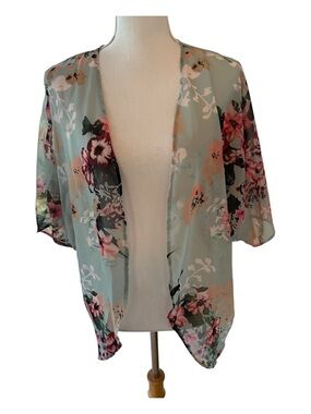 Feitong Lightweight Sheer Boho Kimono Cover-up.  Size S